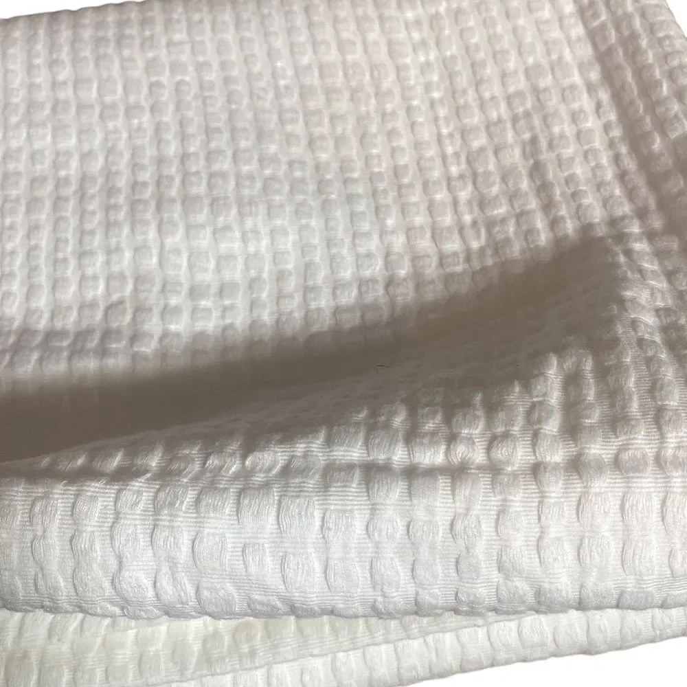 Docofil white textured blanket queen Euc cotton made in Portugal